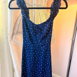 Sunday Best Navy Blue Heart Dress with Sweet Heart Neckline